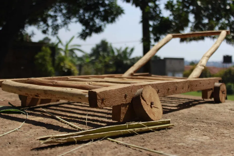A wooden assistive device made from locally available materials at COMBRA